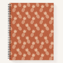 Cuaderno Patrón de piña tropical de terracota y piña