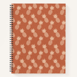 Cuaderno Patrón de piña tropical de terracota y piña