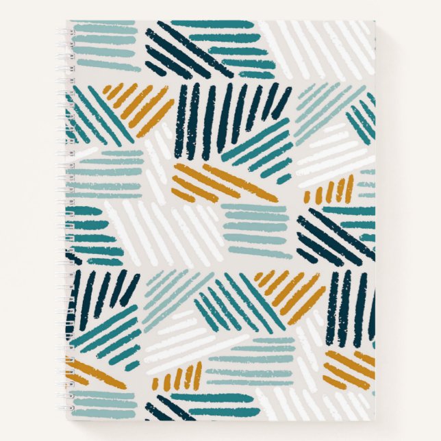 Cuaderno Patrón de pincel geométrico abstracto moderno (Anverso)