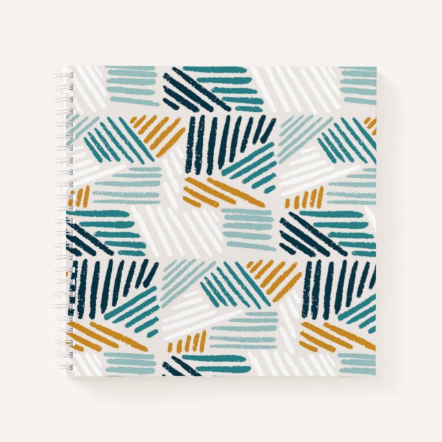 Cuaderno Patrón de pincel geométrico abstracto moderno (Anverso)