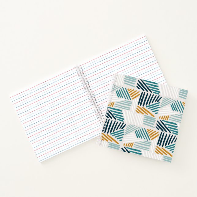 Cuaderno Patrón de pincel geométrico abstracto moderno (Interior)