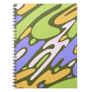 Cuaderno Patrón de pincelada diagonal en olivo y lavanda
