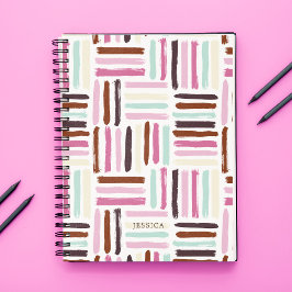Cuaderno Patrón de pinceles coloridos