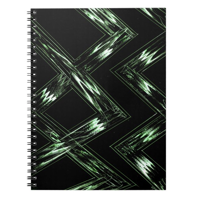 Cuaderno Patrón de pino de verde a negro (Frente)