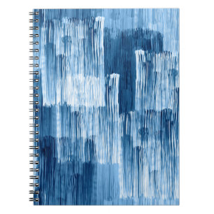 Cuaderno Patrón de pintura de pinceladas azules abstractas