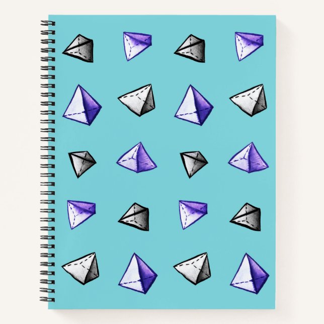 Cuaderno Patrón de pirámide Geométrico Geek Maíz Lover (Anverso)