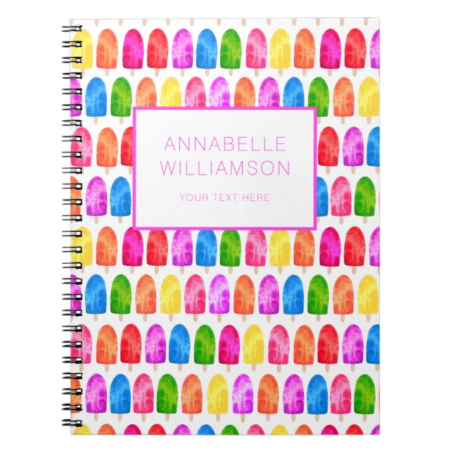 Cuaderno Patrón de piruleta colorida (Frente)