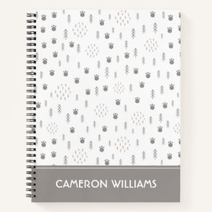 Cuaderno Patrón de pista de animales de Woodland