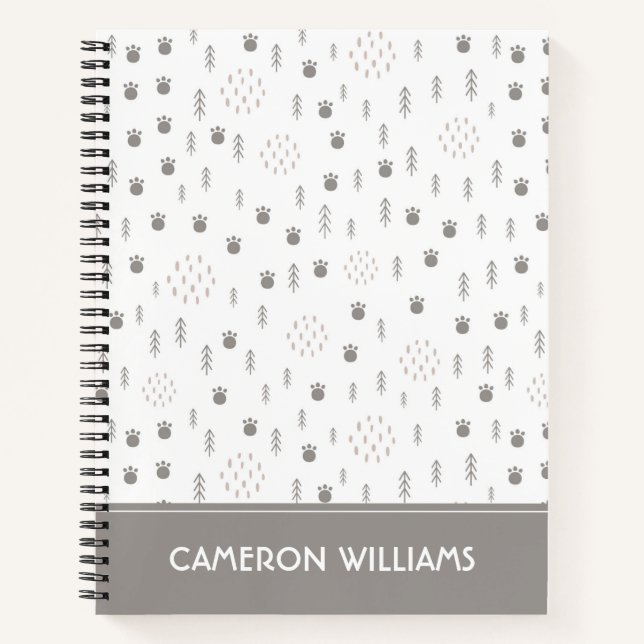 Cuaderno Patrón de pista de animales de Woodland (Anverso)