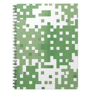 Cuaderno Patrón de píxeles de gama verde