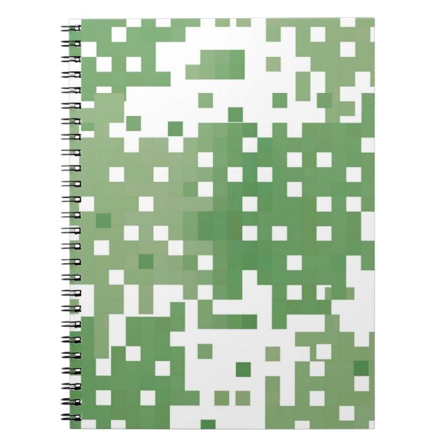 Cuaderno Patrón de píxeles de gama verde (Frente)