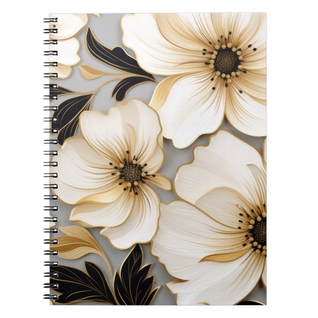 Cuaderno Patrón de planta de flores (Frente)