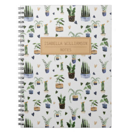 Cuaderno Patrón de planta de poto de Boho personalizado