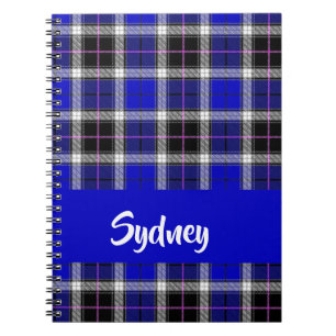 Cuaderno Patrón de plante azul de nombre personalizado