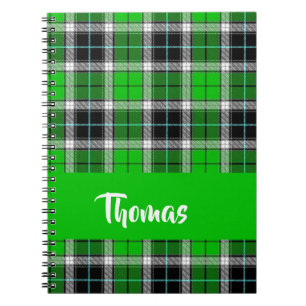 Cuaderno Patrón de plante verde de nombre personalizado