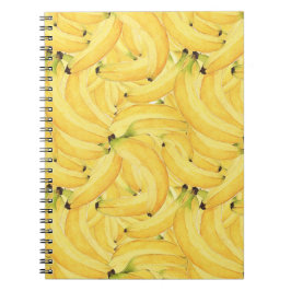 Cuaderno Patrón de plátano tropical con acuarela vibrante