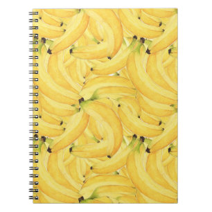 Cuaderno Patrón de plátano tropical con acuarela vibrante
