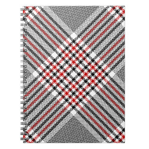 Cuaderno Patrón de platillos de vidrio. Himno blanco, negro