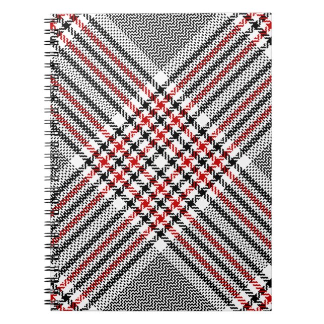 Cuaderno Patrón de platillos de vidrio. Himno blanco, negro (Frente)