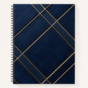 CUADERNO PATRÓN DE PLAYA AZUL Y MODERNO DE ORO NAVY