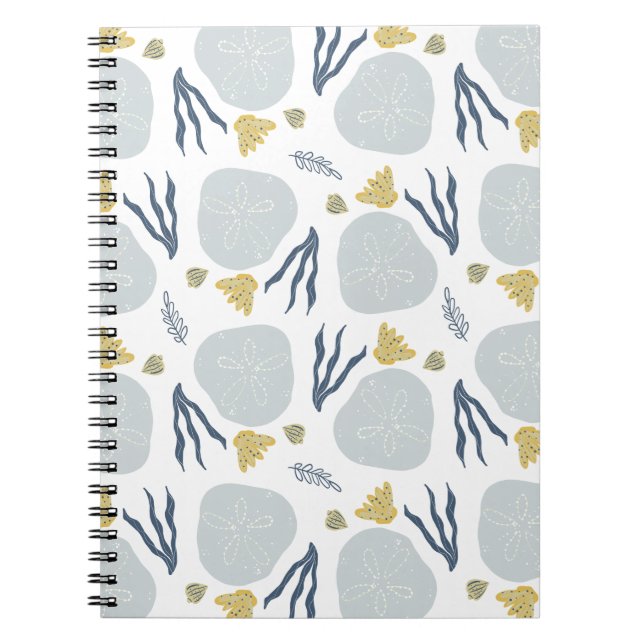 Cuaderno Patrón de playa conchas de dólar de arena de veran (Frente)