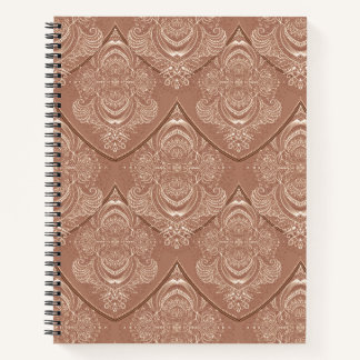Cuaderno Patrón de pluma Art Nouveau en naranja