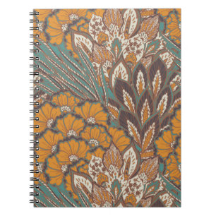 Cuaderno Patrón de plumas de pavo real abstracto