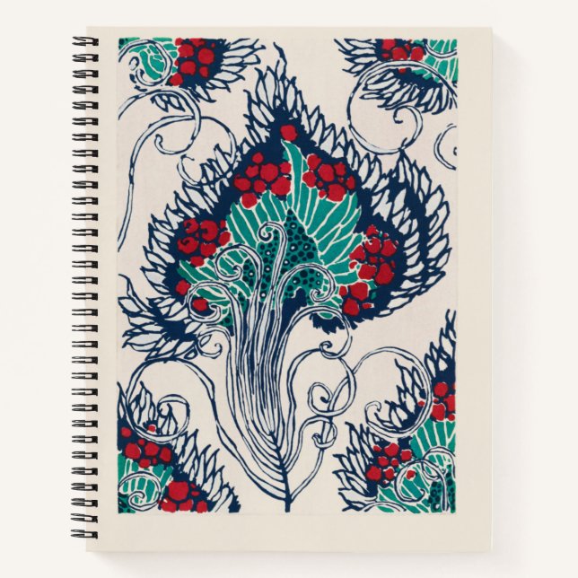 Cuaderno Patrón de pochoo botánico en Art Nouveau (Anverso)