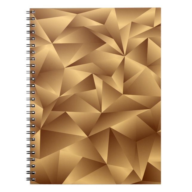 Cuaderno Patrón de polígono dorado de lujo (Frente)