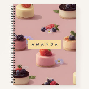 Cuaderno Patrón de postre de queso Mini personalizado