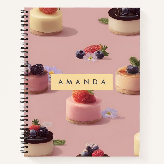 Cuaderno Patrón de postre de queso Mini personalizado (Anverso)