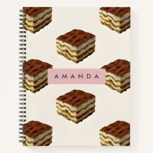 Cuaderno Patrón de postre Tiramisu Delicioso Personalizado