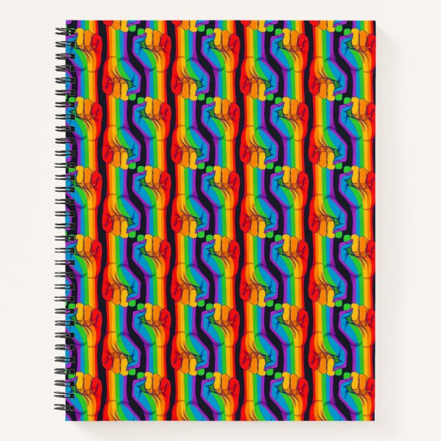Cuaderno Patrón de puño arco iris (Anverso)