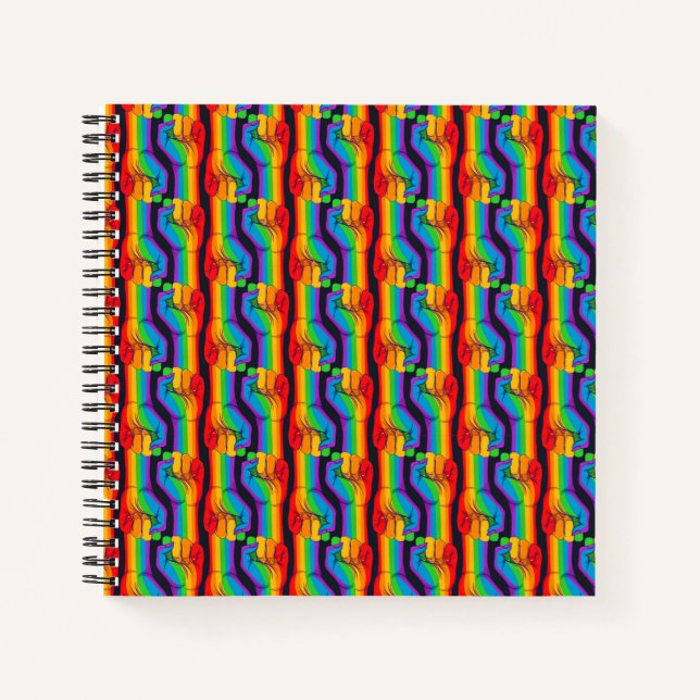Cuaderno Patrón de puño arco iris (Anverso)