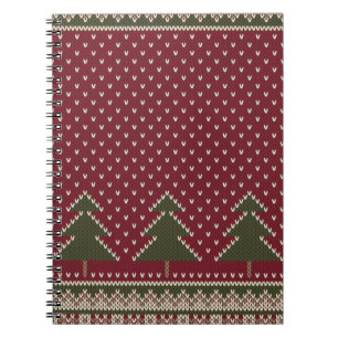 Cuaderno Patrón de punto con árboles de navidad