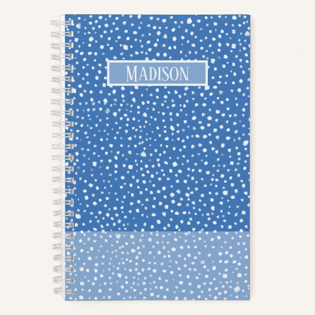 Cuaderno Patrón de punto de inflexión azul claro pintado (Anverso)