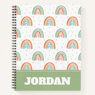 Cuaderno Patrón de punto de la polca arcoiris colorida