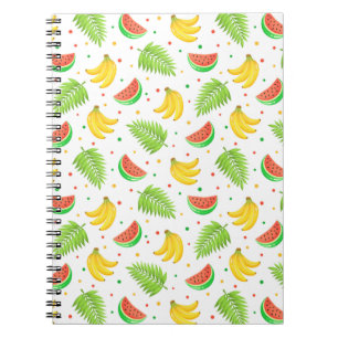 Cuaderno Patrón de punto de polka de frutas tropicales