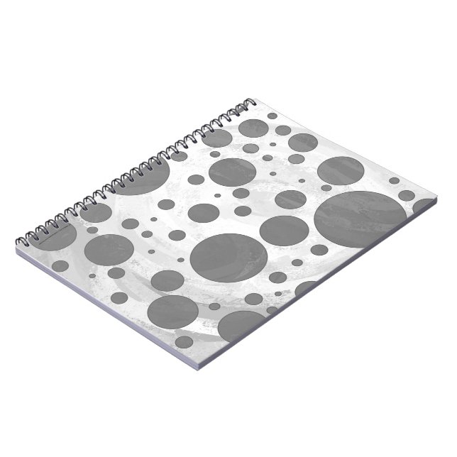 Cuaderno Patrón de punto de polka gris pizarra (Lado Izquierdo)