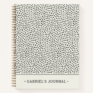 Cuaderno Patrón de punto negro Añadir su nombre