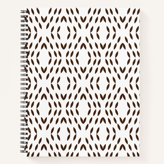 Cuaderno Patrón de puntos abstractos en blanco y negro (Anverso)