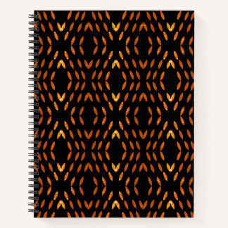 Cuaderno Patrón de puntos abstractos negro y amarillo
