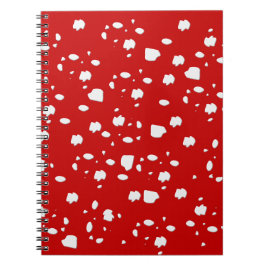 Cuaderno patrón de puntos con hongo de toadstool rojo