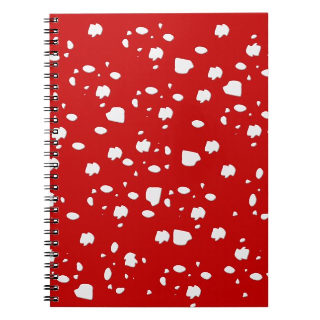 Cuaderno patrón de puntos con hongo de toadstool rojo (Frente)