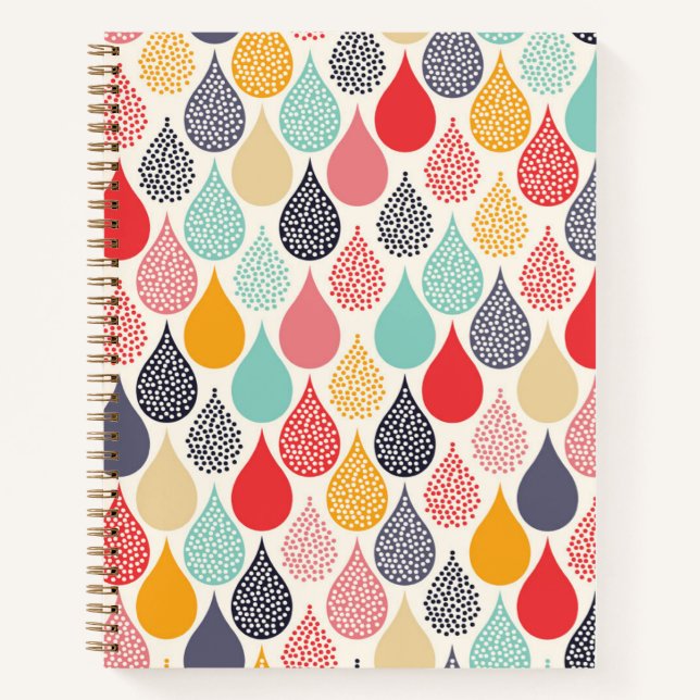Cuaderno Patrón de puntos de arte pop Raindrop (Anverso)
