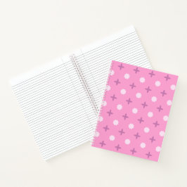 Cuaderno Patrón de puntos de pétalo de estrella rosa
