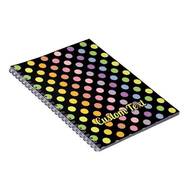 Cuaderno Patrón de puntos de polka arco iris (Lado Derecho)