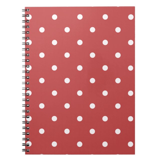 Cuaderno Patrón de puntos de polka blanca sin foco sobre fo (Frente)