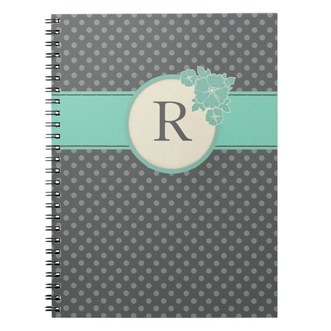 Cuaderno Patrón de puntos de Polka floral de Aloha (Frente)