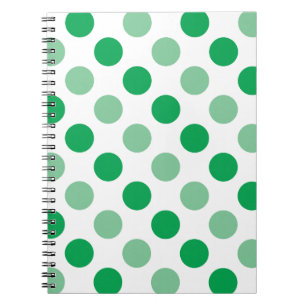 Cuaderno Patrón de puntos de polka verde
